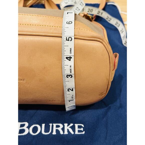 Vtg Dooney & Bourke Cabriolet Canvas Vacchetta Leather Domed Satchel & Dust Bag - Picture 13 of 16